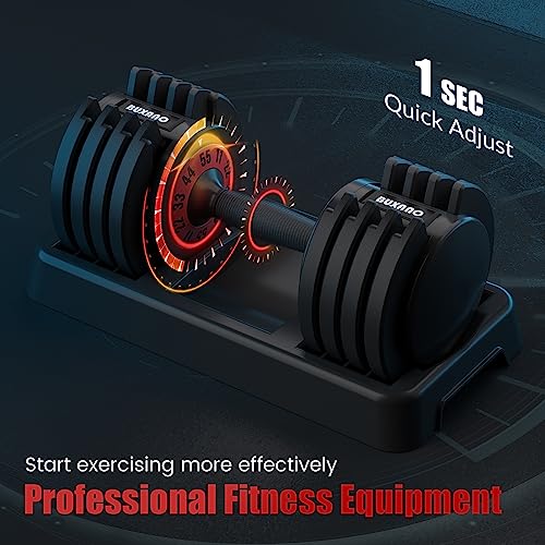Adjustable Dumbbells 55LB Single Dumbbell 5 in 1 Free Dumbbell Weight Adjust with Anti-Slip Metal Handle, Ideal for Full-Body Home Gym Workouts