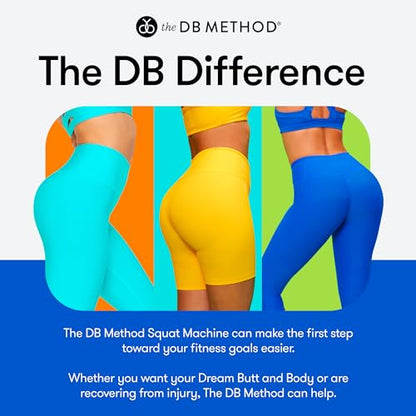 The DB Method Squat Machine, Workout Equipment for Home Gym, Exercise Leg and Glutes, Low Impact Lower Body Fitness Workouts, Training for Total-Body Results, Easy Setup, Foldable for Storage