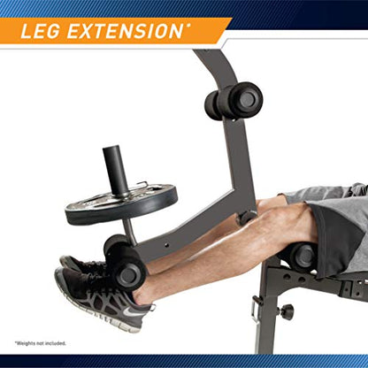 Marcy Olympic Weight Bench for Full-Body Workout MD-857, Grey/Black