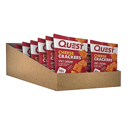 Quest Nutrition Cheese Crackers, Spicy Cheddar Blast, 12 Count (1.06 oz bags)