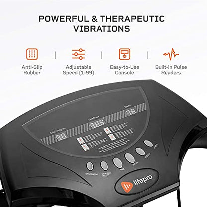 Lifepro Vibration Plate Exercise Machine with Handles, Vibrating Plate Exercise Machine, Vibration Platform Machines, Vibration Plate Lymphatic Drainage, Handles Help with Balance