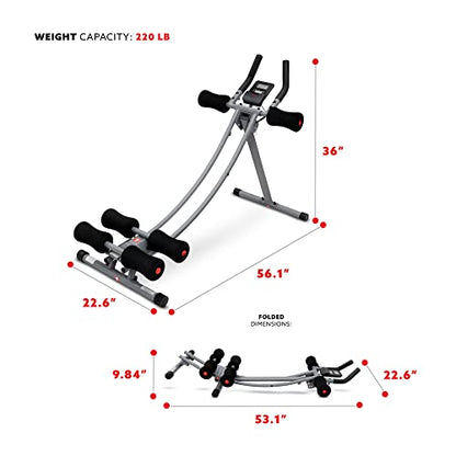 Sunny Health & Fitness Core Glider Ab Waist Trainer Machine - SF-A022005