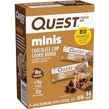Quest Nutrition Mini Chocolate Chip Cookie Dough Protein Bars, 14 Count