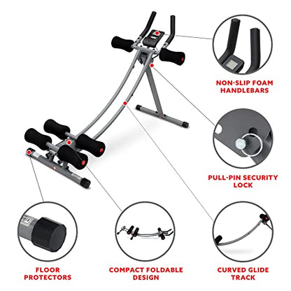 Sunny Health & Fitness Core Glider Ab Waist Trainer Machine - SF-A022005