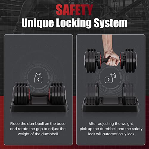 Adjustable Dumbbells 55LB Single Dumbbell 5 in 1 Free Dumbbell Weight Adjust with Anti-Slip Metal Handle, Ideal for Full-Body Home Gym Workouts